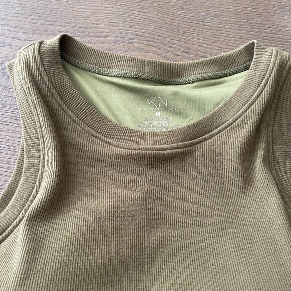 Klassy Network Racerback Brami Crop Top - Olive Green, Size Medium - Picture 5 of 5